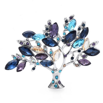 Wuli&baby Kalnų krištolinio medžio sagės moterims Vyriški 3 spalvų vintage Fortune Lucky Tree Party Biuro sagės smeigtukai Dovanos