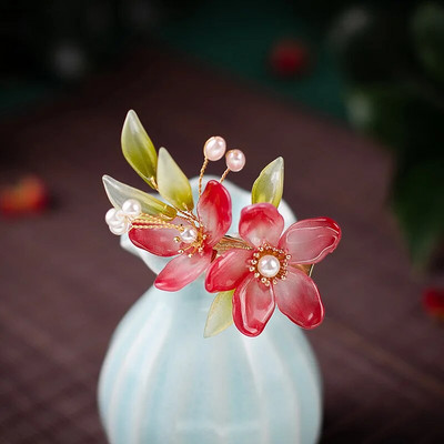 Retro modne cvjetne ukosnice i kopče sa strane za žene Djevojke Kineska Hanfu haljina Nakit za kosu Dodaci Biseri Pokrivala za glavu