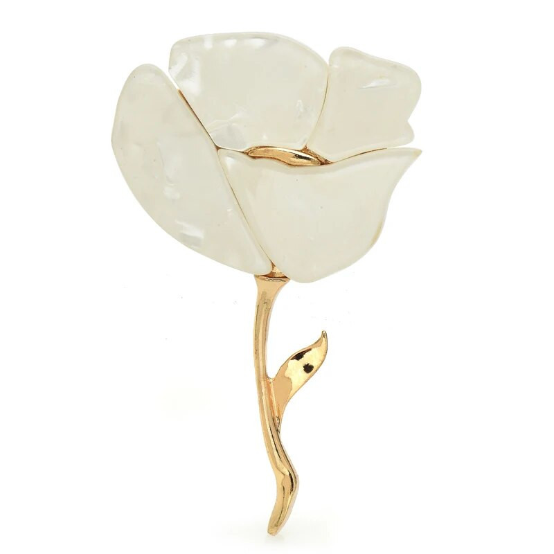 Wuli&baby Akrüülist 4-värvilised lillelised prossid naistele Unisex klassikalised kaunid taimed peoks Kontori prossinõelad Kingitused