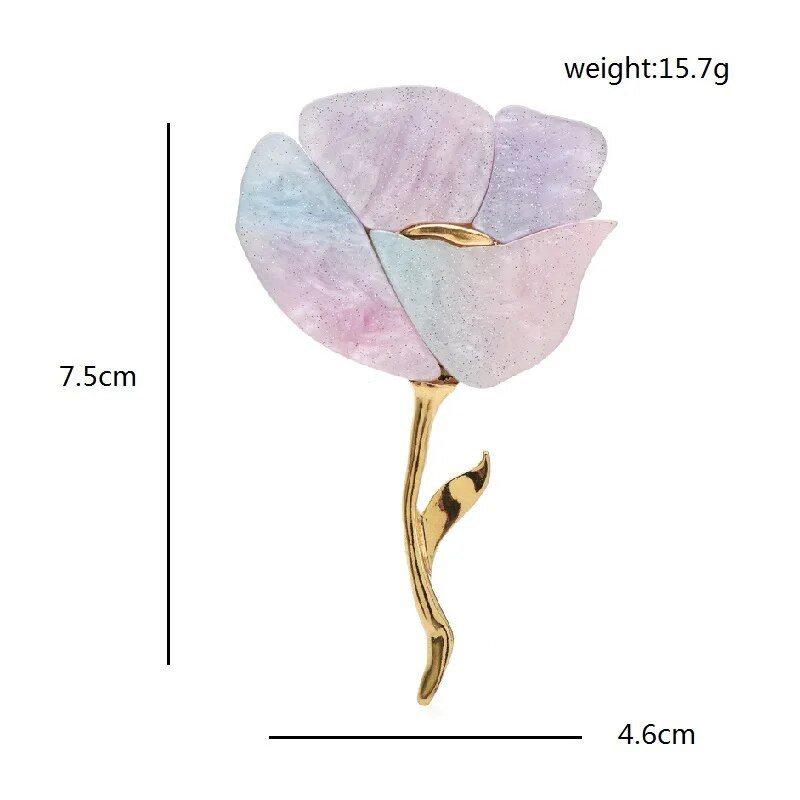 Wuli&baby Akrüülist 4-värvilised lillelised prossid naistele Unisex klassikalised kaunid taimed peoks Kontori prossinõelad Kingitused