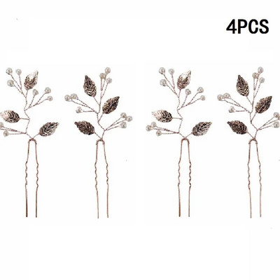 4/6 komada Ukosnice u obliku slova U Vjenčani nakit za kosu Biserni kristali Kosa za kosu Vilica Modne svadbene tijare Ukrasi za glavu za djevojke