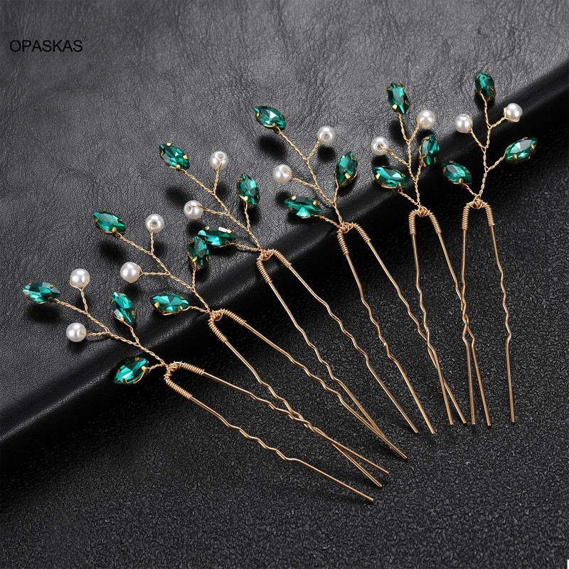 4/6 komada Ukosnice u obliku slova U Vjenčani nakit za kosu Biserni kristali Kosa za kosu Vilica Modne svadbene tijare Ukrasi za glavu za djevojke