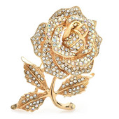 Wuli&baby Big Rose-Lillega prossid naistele Unisex 2-värviline kivist kaunitar Säravad Lilled Peokontori prossinõelad Kingitused