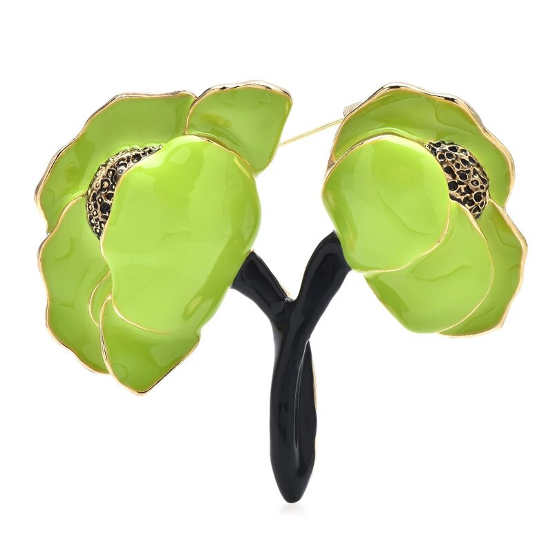 Wuli&baby võluvad lilled, prossid, nööpnõelad naistele, 3-värvilised emailiga sobivad lillepeenõelad, kontoriprossinõelad, kingitused