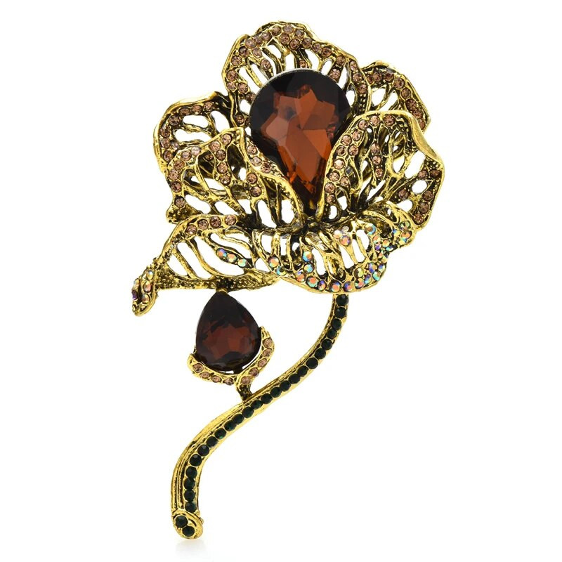 Wuli&baby kristāla ūdenspilienu ziedu saktas sievietēm 3 krāsu Skaisti skaistumkopšanas augi Biroja ballīšu piespraude Dāvanas