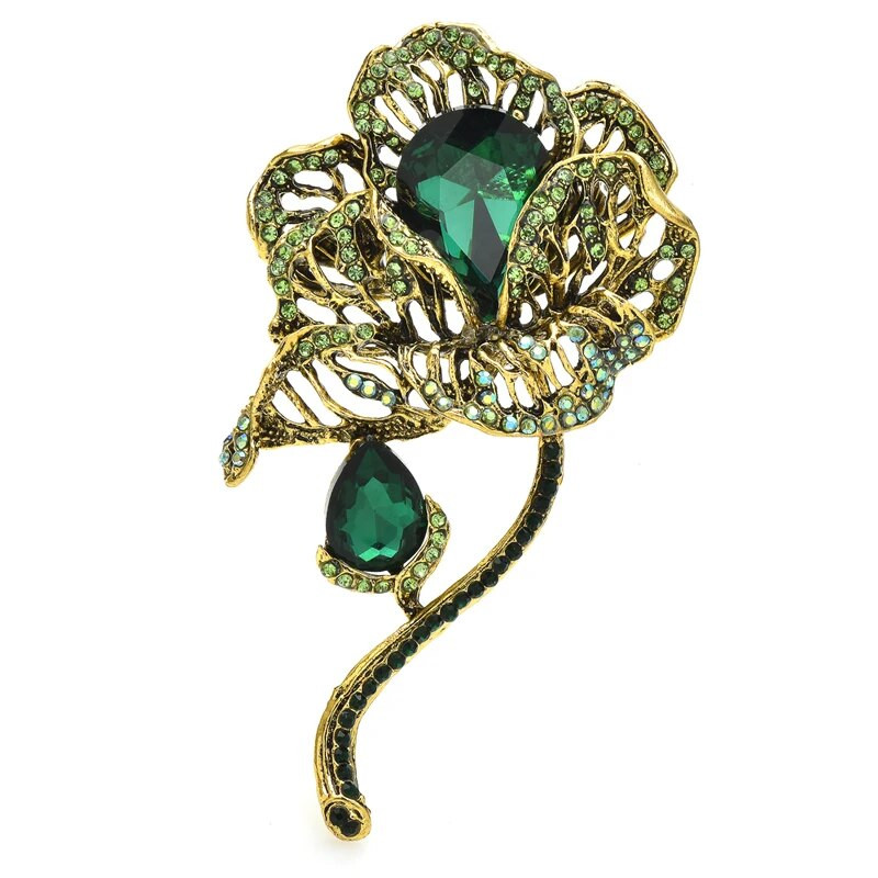 Wuli&baby kristāla ūdenspilienu ziedu saktas sievietēm 3 krāsu Skaisti skaistumkopšanas augi Biroja ballīšu piespraude Dāvanas