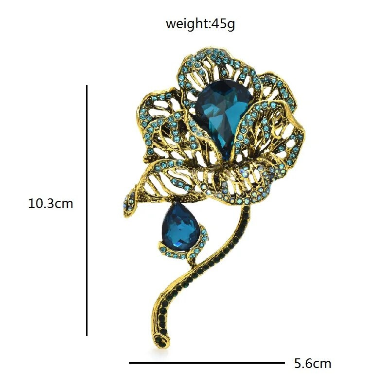 Wuli&baby kristāla ūdenspilienu ziedu saktas sievietēm 3 krāsu Skaisti skaistumkopšanas augi Biroja ballīšu piespraude Dāvanas