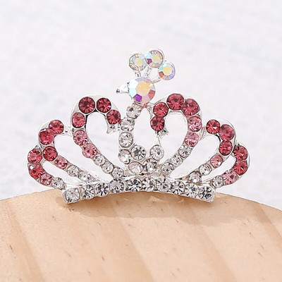 Printsessi peokroon uus laste sulam läikiv värvi kivikivist tiaara kroonprintsessi juukseaksessuaarid lilletüdruku tiaarad juustest ehted
