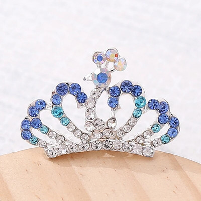 Printsessi peokroon uus laste sulam läikiv värvi kivikivist tiaara kroonprintsessi juukseaksessuaarid lilletüdruku tiaarad juustest ehted