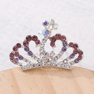 Printsessi peokroon uus laste sulam läikiv värvi kivikivist tiaara kroonprintsessi juukseaksessuaarid lilletüdruku tiaarad juustest ehted