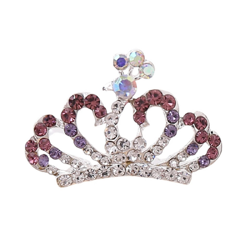 Printsessi peokroon uus laste sulam läikiv värvi kivikivist tiaara kroonprintsessi juukseaksessuaarid lilletüdruku tiaarad juustest ehted