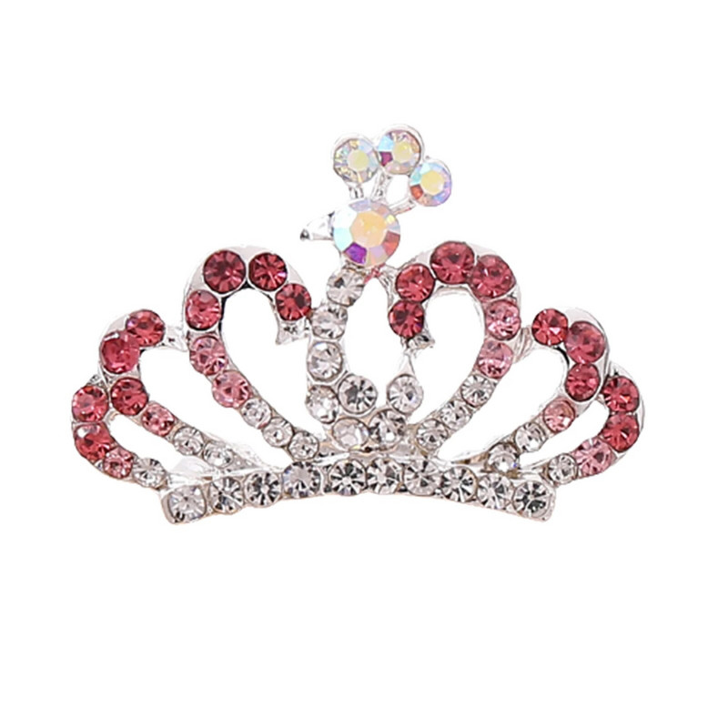 Printsessi peokroon uus laste sulam läikiv värvi kivikivist tiaara kroonprintsessi juukseaksessuaarid lilletüdruku tiaarad juustest ehted