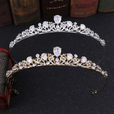 Kāzu Tiaras Marrige Matu Aksesuāri Sievietēm Baroka kronis spīdīgs Rhinestone Galvassegas Kāzu burvīgs matu rotaslietas Diadem