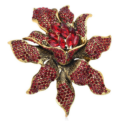 Wuli&baby Big Rhinestone Flower Καρφίτσες Γυναικείες Unisex 3 χρωμάτων Όμορφα Sparkling Flower Party καρφίτσα καρφίτσα δώρα