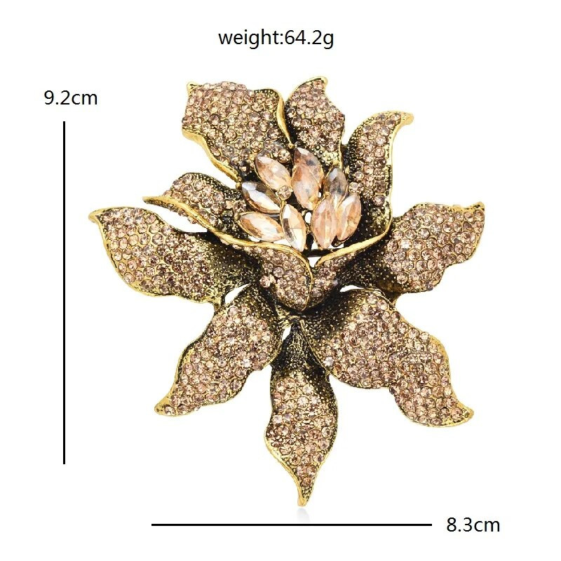 Wuli&baby Big Rhinestone Flower Καρφίτσες Γυναικείες Unisex 3 χρωμάτων Όμορφα Sparkling Flower Party καρφίτσα καρφίτσα δώρα