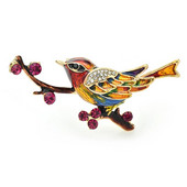 Wuli&baby singing Magpie Bird Καρφίτσες Γυναικείες Unisex 2χρωμα σμάλτο Lucky Animal Party Pins καρφίτσα γραφείου