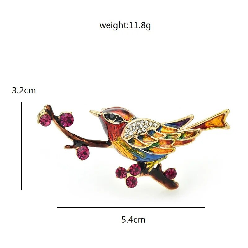 Wuli&baby singing Magpie Bird Καρφίτσες Γυναικείες Unisex 2χρωμα σμάλτο Lucky Animal Party Pins καρφίτσα γραφείου