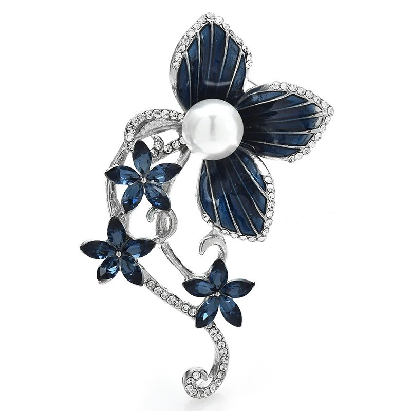 Wuli&baby Prekrasni cvjetni broševi za žene 2-bojni emajlirani kamenčići Biljke Party Uredski broš Igle Pokloni