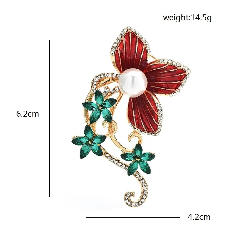 Wuli&baby Prekrasni cvjetni broševi za žene 2-bojni emajlirani kamenčići Biljke Party Uredski broš Igle Pokloni