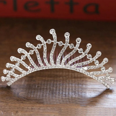 Bride Wedding Party Princess Crown Rhinestone Αξεσουάρ μαλλιών για γυναίκες Κορίτσια Tiara Crown Ασημί Χρώμα Μόδα Μαλλιά Κοσμήματα