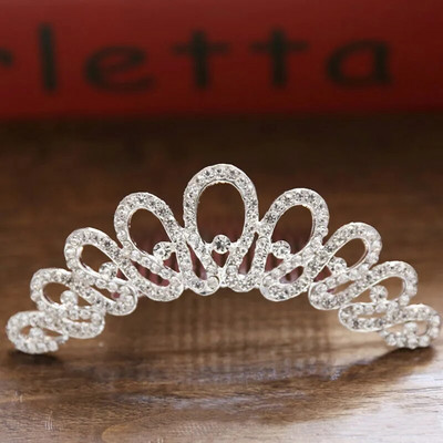 Bride Wedding Party Princess Crown Rhinestone Αξεσουάρ μαλλιών για γυναίκες Κορίτσια Tiara Crown Ασημί Χρώμα Μόδα Μαλλιά Κοσμήματα