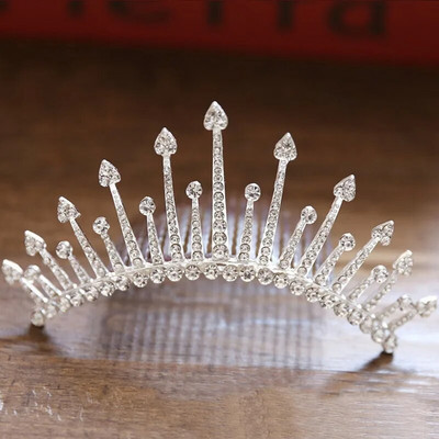 Bride Wedding Party Princess Crown Rhinestone Αξεσουάρ μαλλιών για γυναίκες Κορίτσια Tiara Crown Ασημί Χρώμα Μόδα Μαλλιά Κοσμήματα