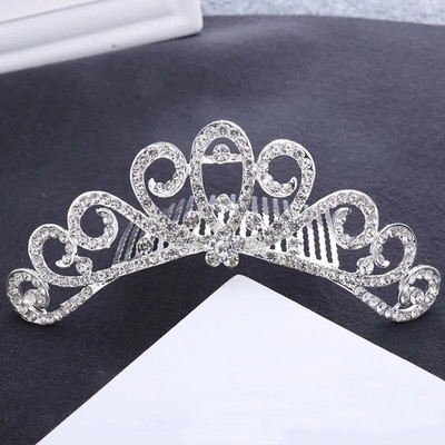 Bride Wedding Party Princess Crown Rhinestone Αξεσουάρ μαλλιών για γυναίκες Κορίτσια Tiara Crown Ασημί Χρώμα Μόδα Μαλλιά Κοσμήματα