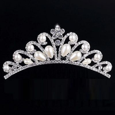 Bride Wedding Party Princess Crown Rhinestone Αξεσουάρ μαλλιών για γυναίκες Κορίτσια Tiara Crown Ασημί Χρώμα Μόδα Μαλλιά Κοσμήματα