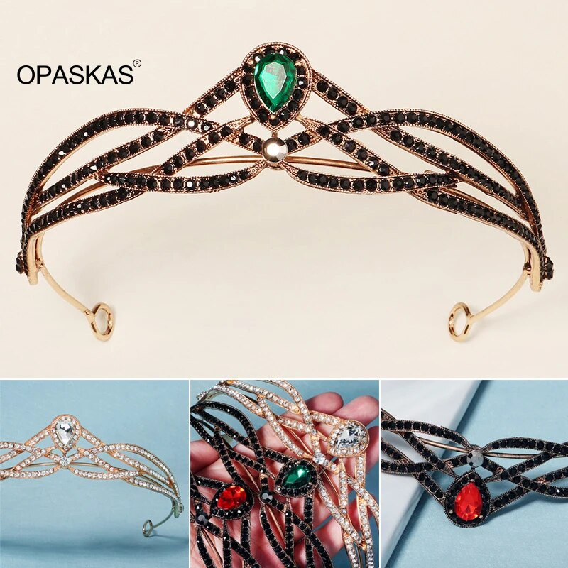 Pruudikrooni peakatted Luksuslik poolringikujuline kivisulamist kivist inkrusteeritud peapael naistele pulmadeks, sünnipäevaks, juukseaksessuaarid PT