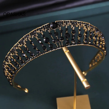 Булчинска корона за шапки Сватба, рожден ден Корона за глава със кристали Ретро луксозни аксесоари за коса за жени PT