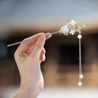 Vintage sulamist lilleline juuksenõel naistele Antiikne juuksepulk tüdrukutele juukseklambrite kostüüm Hiina juukseaksessuaarid juuksenõelad заколки