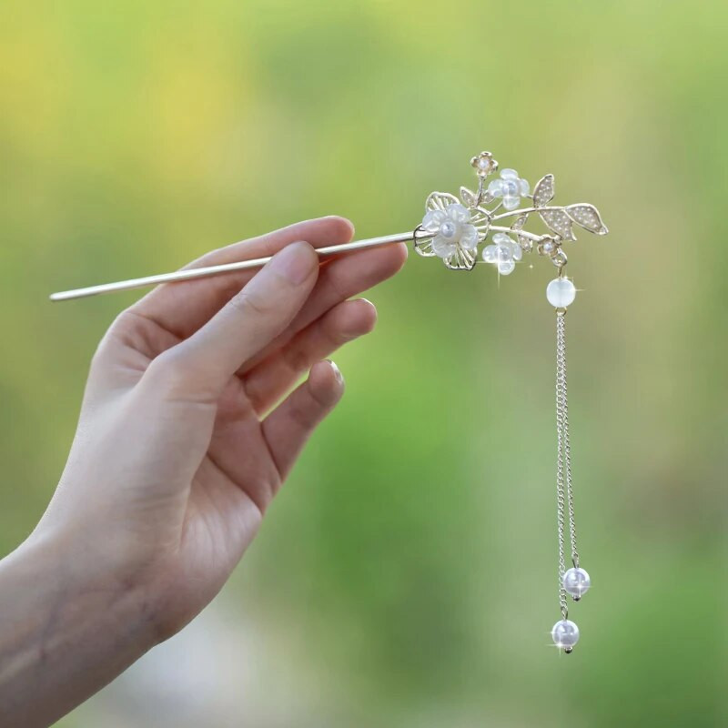 Vintage sulamist lilleline juuksenõel naistele Antiikne juuksepulk tüdrukutele juukseklambrite kostüüm Hiina juukseaksessuaarid juuksenõelad заколки