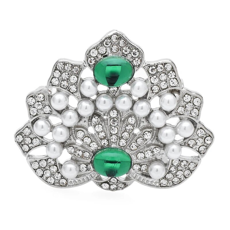 Καρφίτσες λουλουδιών Wuli&baby Palace για Γυναικείες Unisex Δώρα με καρφίτσα γραφείου για πάρτι με 2 χρώματα με μαργαριτάρι στρας γεωμετρικό σχήμα