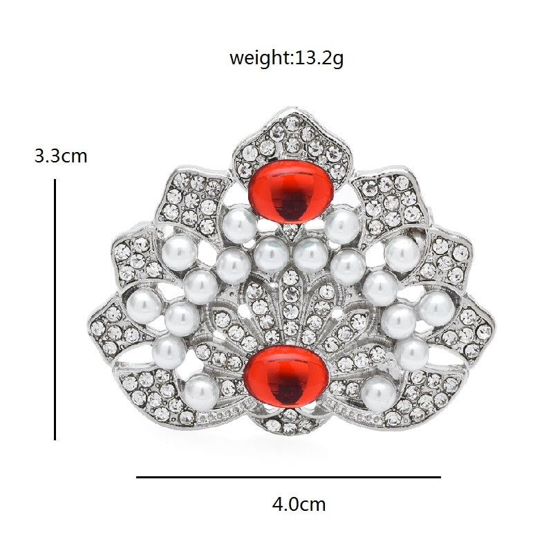 Καρφίτσες λουλουδιών Wuli&baby Palace για Γυναικείες Unisex Δώρα με καρφίτσα γραφείου για πάρτι με 2 χρώματα με μαργαριτάρι στρας γεωμετρικό σχήμα