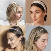 WUKALO Fashion Big Pearl Headband για γυναίκες Κορίτσια Hair Hoop Vintage mujer Hairband Νέα αξεσουάρ για τα μαλλιά Κοσμήματα Καπέλα