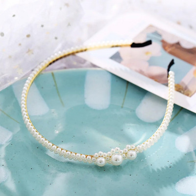 WUKALO Fashion Big Pearl Headband για γυναίκες Κορίτσια Hair Hoop Vintage mujer Hairband Νέα αξεσουάρ για τα μαλλιά Κοσμήματα Καπέλα