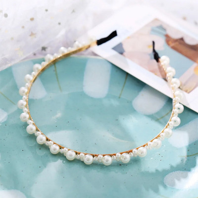 WUKALO Fashion Big Pearl Headband για γυναίκες Κορίτσια Hair Hoop Vintage mujer Hairband Νέα αξεσουάρ για τα μαλλιά Κοσμήματα Καπέλα