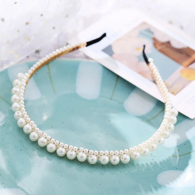 WUKALO Fashion Big Pearl Headband για γυναίκες Κορίτσια Hair Hoop Vintage mujer Hairband Νέα αξεσουάρ για τα μαλλιά Κοσμήματα Καπέλα