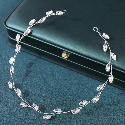 Kristāla Rhinestone galvas lentes Tiaras matu lentes sievietēm Līgavu ballīte Kāzu matu aksesuāri Rotaslietas Vīnogulāju joslas galvas lente