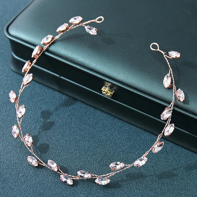 Kristāla Rhinestone galvas lentes Tiaras matu lentes sievietēm Līgavu ballīte Kāzu matu aksesuāri Rotaslietas Vīnogulāju joslas galvas lente