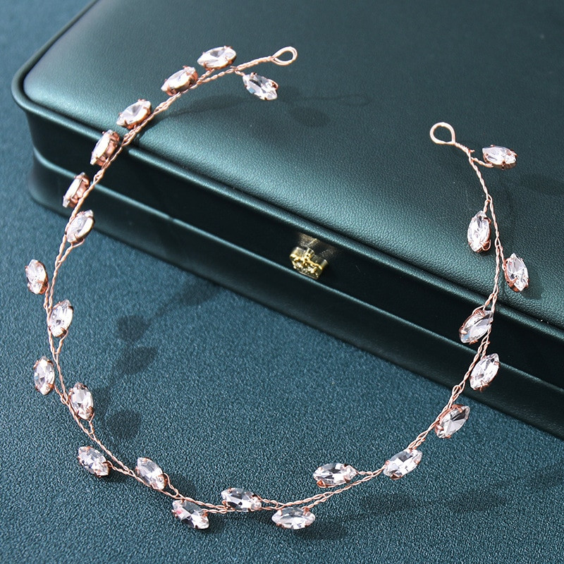 Kristāla Rhinestone galvas lentes Tiaras matu lentes sievietēm Līgavu ballīte Kāzu matu aksesuāri Rotaslietas Vīnogulāju joslas galvas lente