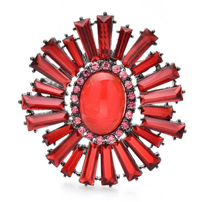 Wuli&baby Vintage κρυστάλλινες στρογγυλές καρφίτσες για γυναίκες Unisex 3 χρώματα Rhinestone Palace Style Party Καρφίτσες καρφίτσες γραφείου Δώρα