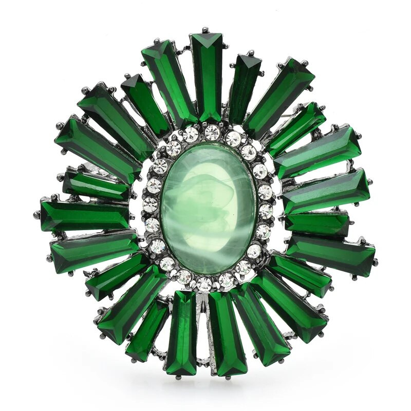 Wuli&baby Vintage κρυστάλλινες στρογγυλές καρφίτσες για γυναίκες Unisex 3 χρώματα Rhinestone Palace Style Party Καρφίτσες καρφίτσες γραφείου Δώρα