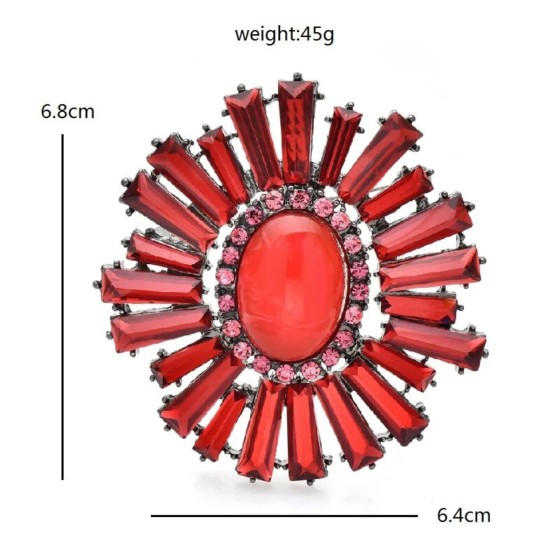 Wuli&baby Vintage κρυστάλλινες στρογγυλές καρφίτσες για γυναίκες Unisex 3 χρώματα Rhinestone Palace Style Party Καρφίτσες καρφίτσες γραφείου Δώρα