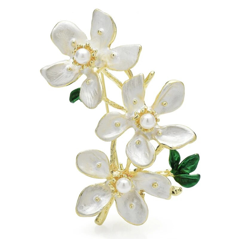 Wuli&baby Pretty Peach Blossom Lilled Prossid Naistele Unisex 2-värvilised Beauty Plants Party Office Pross Pin Kingid