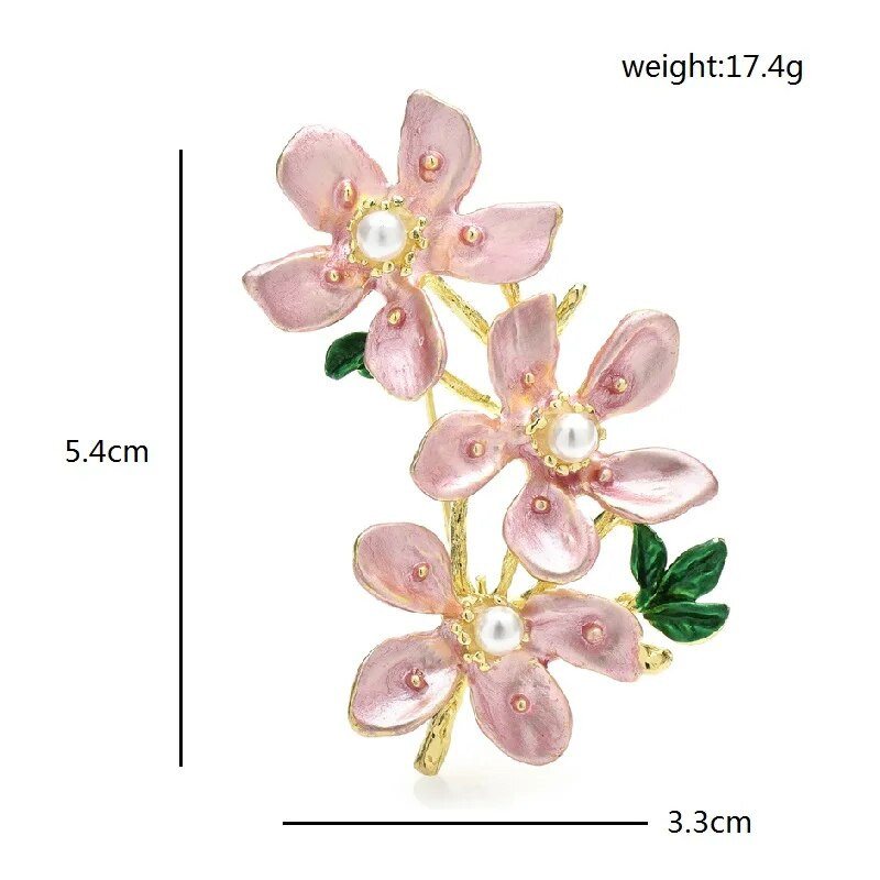 Wuli&baby Pretty Peach Blossom Lilled Prossid Naistele Unisex 2-värvilised Beauty Plants Party Office Pross Pin Kingid