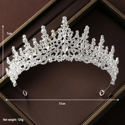 Itacazzo pruutpeakate, täis elegantset temperamenti hõbedase tooniga õilsas stiilis luksuslik naiste kroon pulmapruudiks