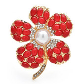 Wuli&baby Resin lilleprossid naistele Unisex 2-värvilised pärlid Ilutaimed Peokontori prossinõelad Kingitused