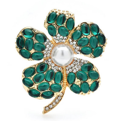 Wuli&baby Resin lilleprossid naistele Unisex 2-värvilised pärlid Ilutaimed Peokontori prossinõelad Kingitused