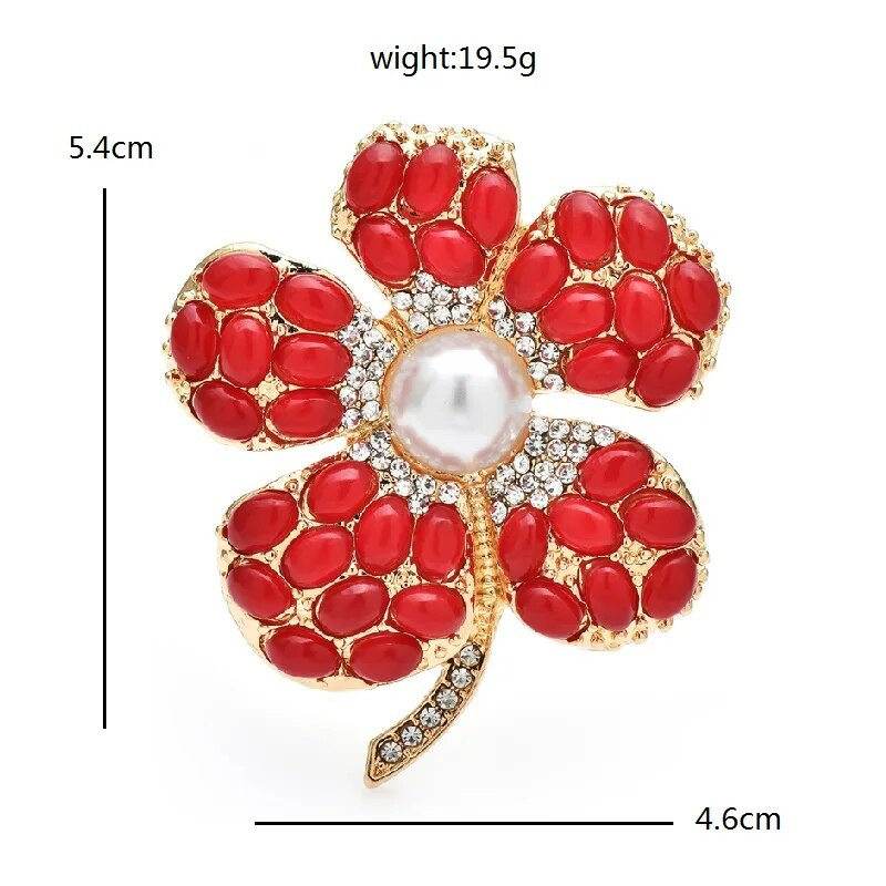 Wuli&baby Resin lilleprossid naistele Unisex 2-värvilised pärlid Ilutaimed Peokontori prossinõelad Kingitused